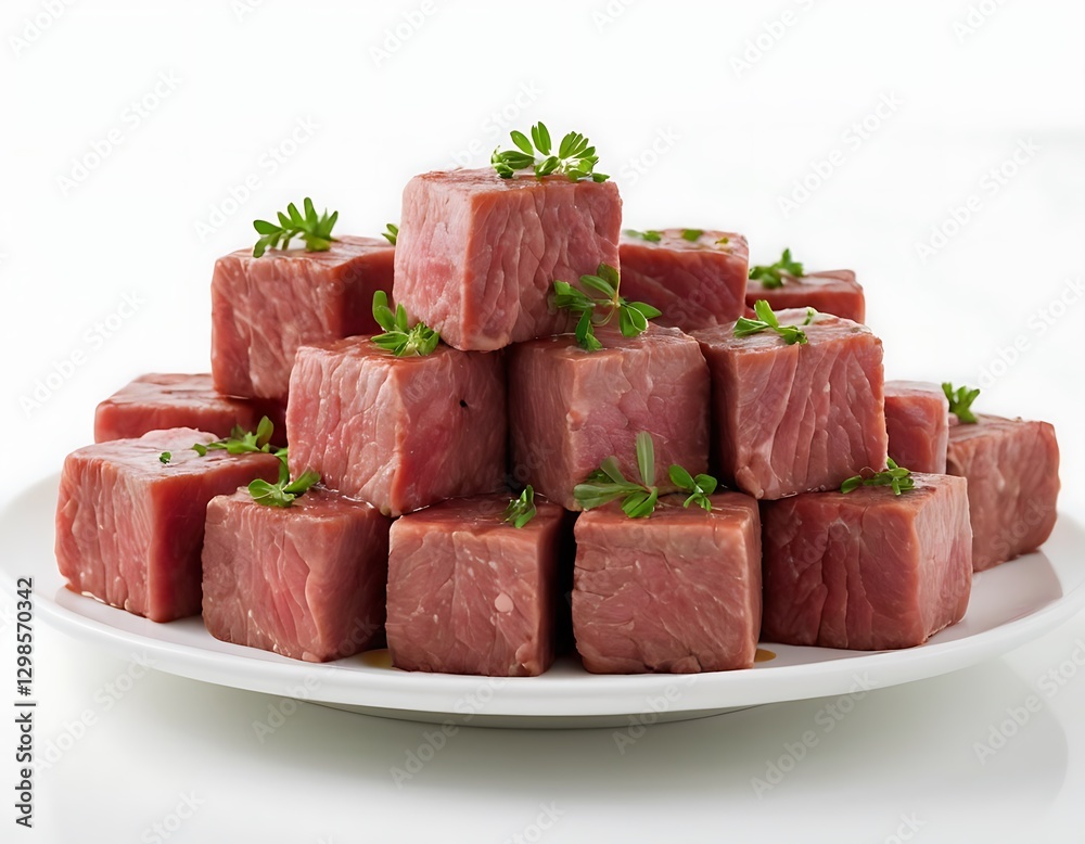 raw premium grass-fed australian beef cubes on a plate in white background for product display hero image,For beef curry,plate, strawberry, berry, food, fruit, isolated, white,9456 raw premium grass-fed australian beef cubes on a plate in white background for product display hero image,For beef curry,plate, strawberry, berry, food, fruit, isolated, white,9456