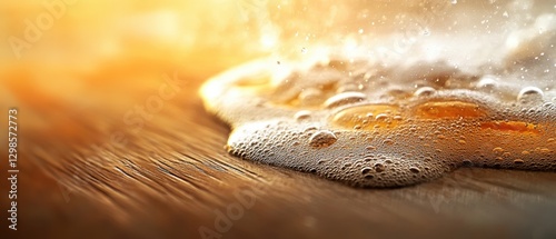 beer spilled on wooden surface