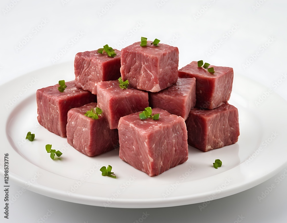 raw premium grass-fed australian beef cubes on a plate in white background for product display hero image,For beef curry,plate, strawberry, berry, food, fruit, isolated, white,786 raw premium grass-fed australian beef cubes on a plate in white background for product display hero image,For beef curry,plate, strawberry, berry, food, fruit, isolated, white,786