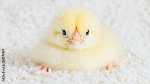 Wallpaper Mural Fluffy Yellow Chick on White Shag Carpet Torontodigital.ca