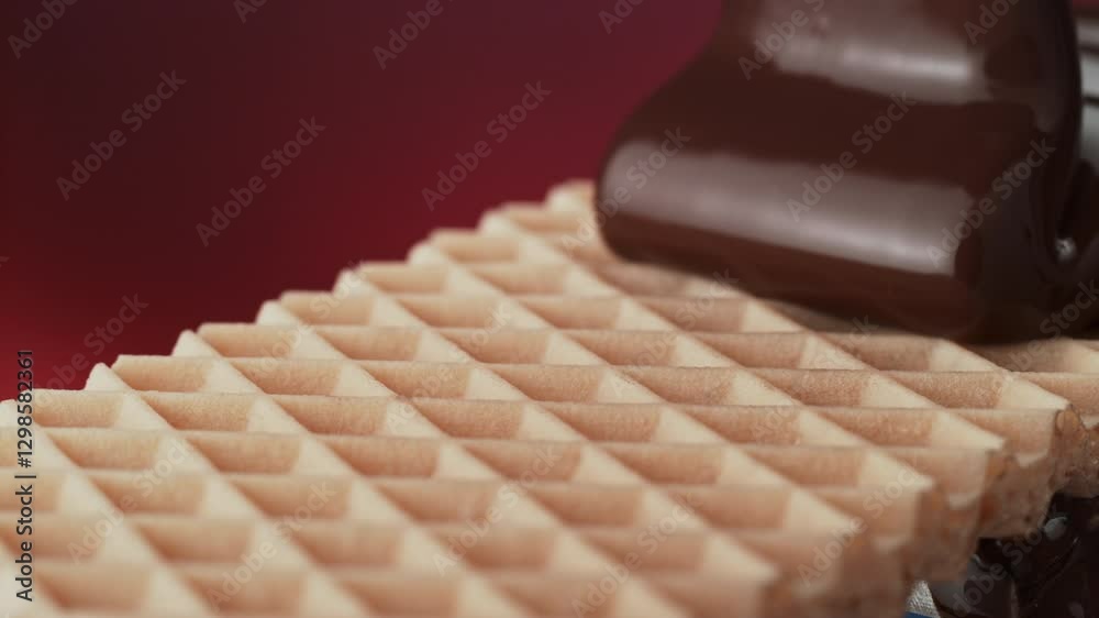 liquid chocolate folding and coating vanilla wafer