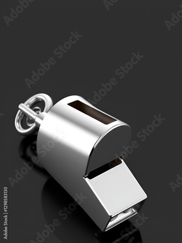Stainless Steel Whistle 3D Render