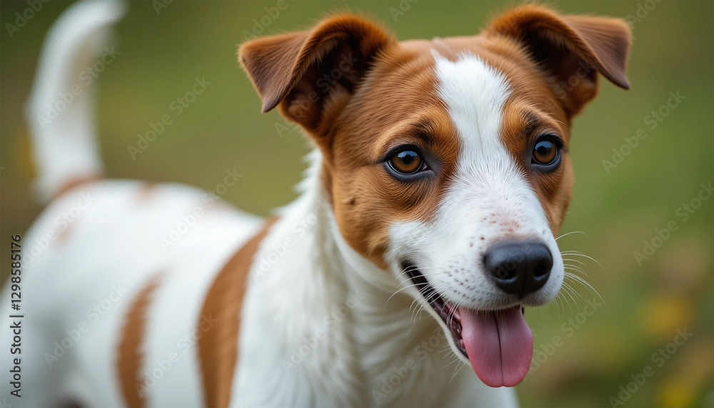 jack russell terrier, Charming Dog Portrait: White and Brown Beauty jack russell terrier, Charming Dog Portrait: White and Brown Beauty