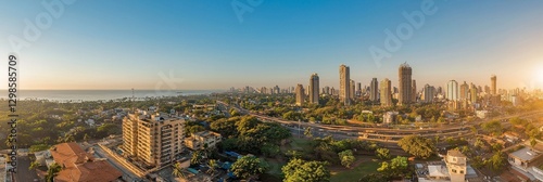 The areas of Wadala, Parel, and Dadar in midtown Mumbai are bathed in sunlight on a summer afternoon