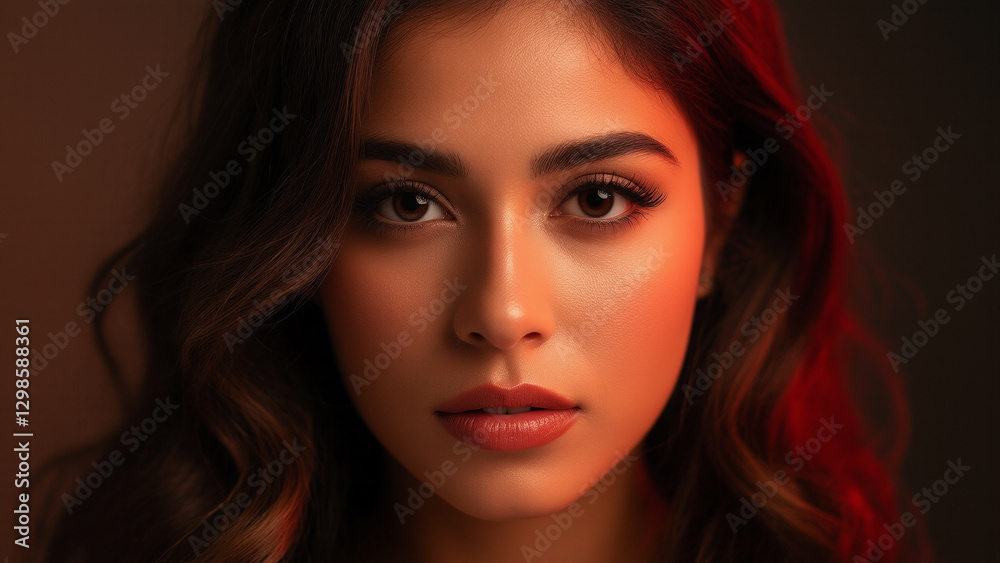 custom made wallpaper toronto digitalYoung woman with beautiful features and warm lighting in a studio setting