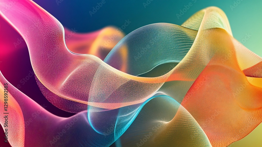 Fototapeta premium Abstract digital flowing lines creating an artistic and colorful background