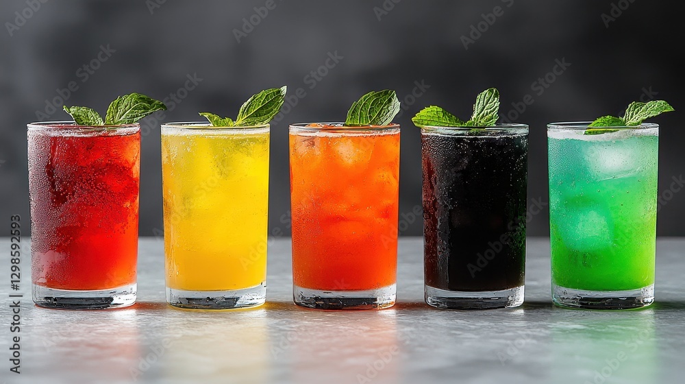 Fototapeta premium Refreshing Beverages for Suhoor Infused with Flavors and Herbs