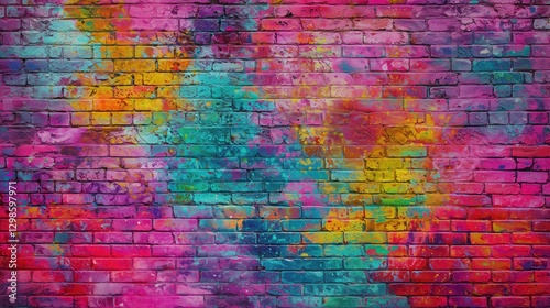 Colorful Abstract Brick Wall Background