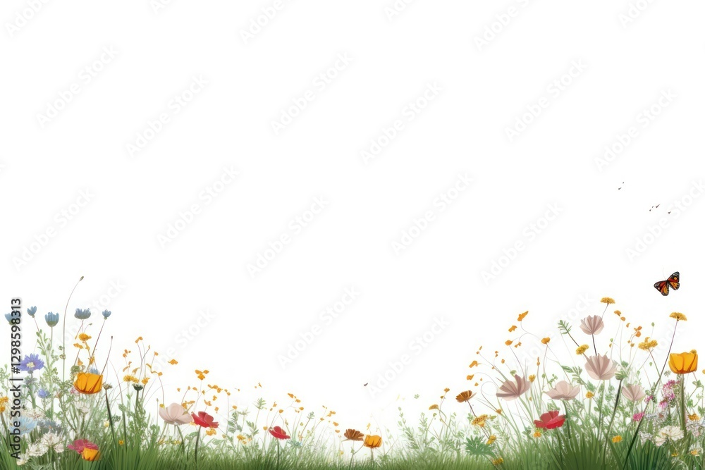 Obraz premium Wildflower hill border grassland backgrounds outdoors meadow.