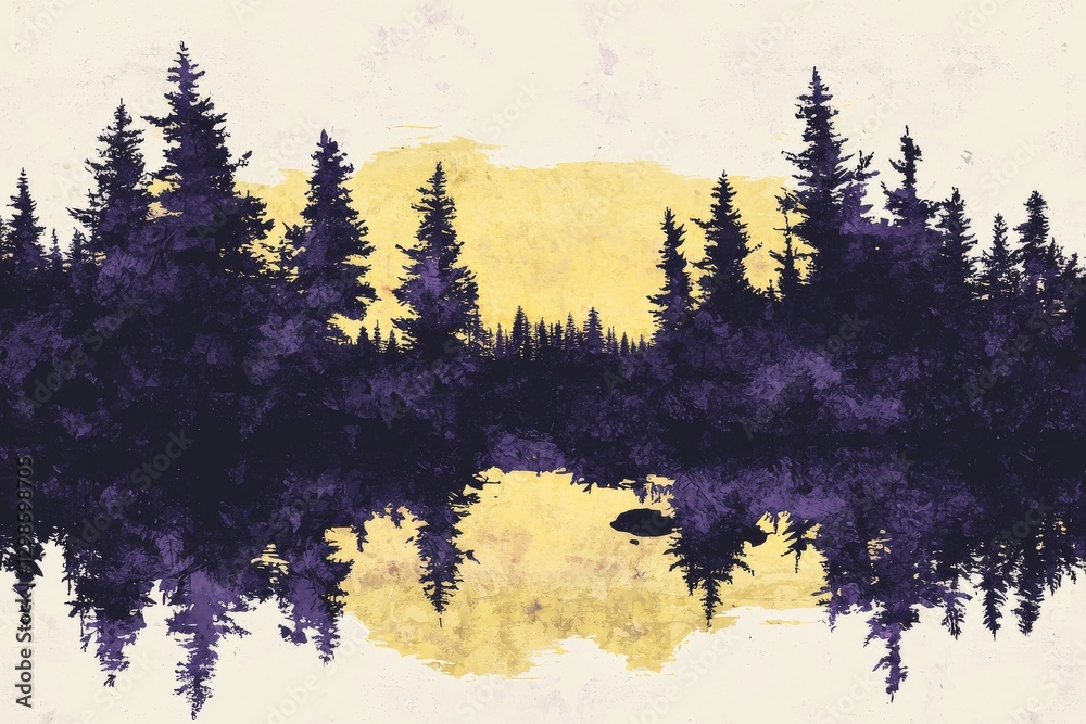 The non-binary flag is represented in a wallpaper featuring forest yellow, white, purple, and black hues with silhouettes of fir trees The non-binary flag is represented in a wallpaper featuring forest yellow, white, purple, and black hues with silhouettes of fir trees