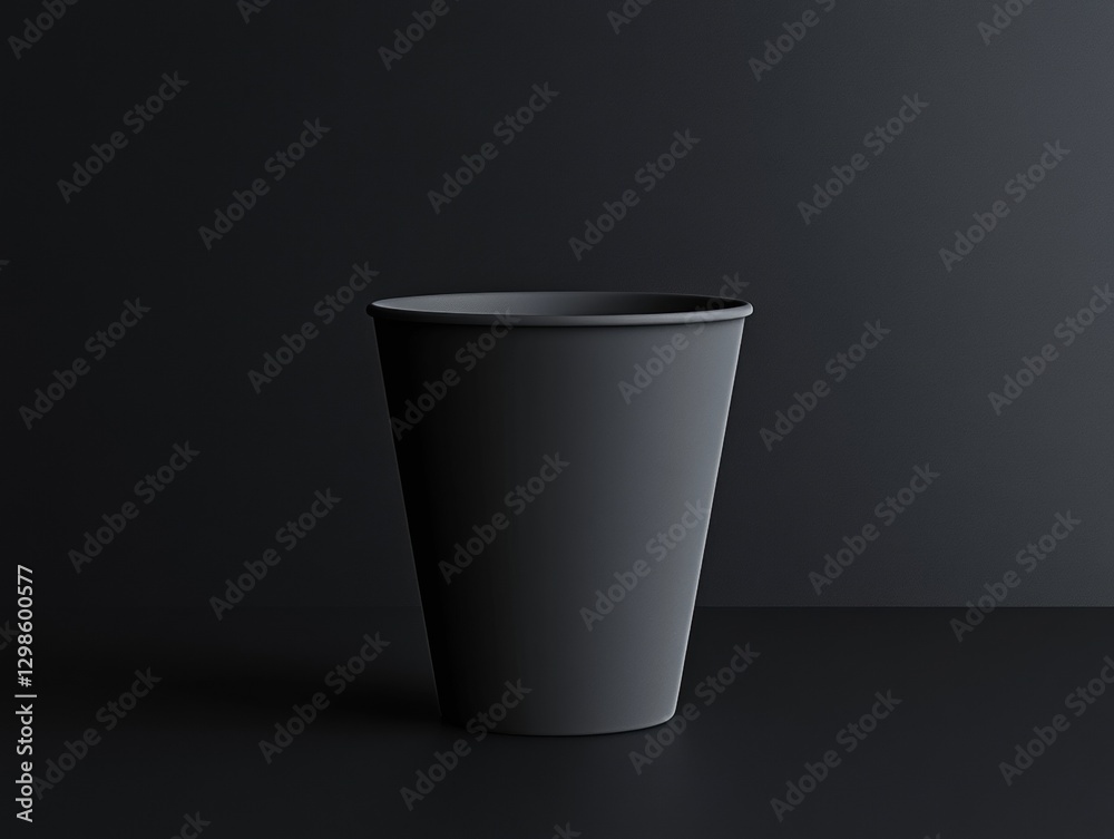 black cup mock up isolated on black background black cup mock up isolated on black background