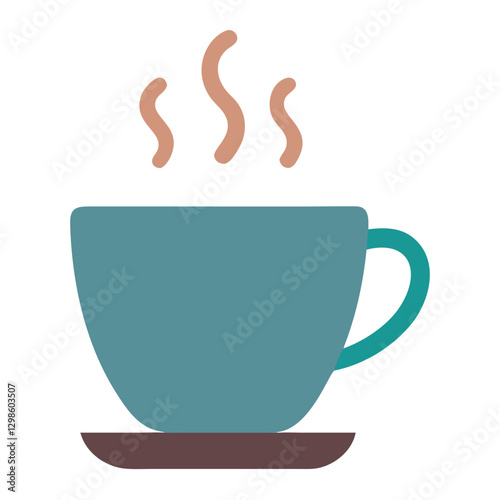 Coffee Cup with Steam Vector Illustration on White