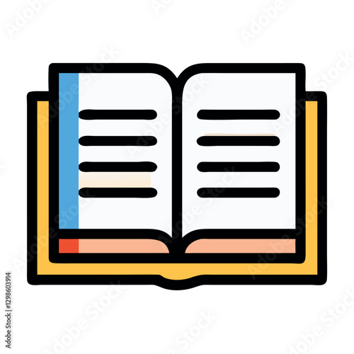 Open Book Icon Vector for Education and Reading