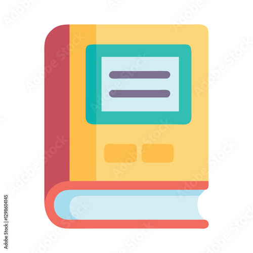 Simple Book Icon Vector on White Background