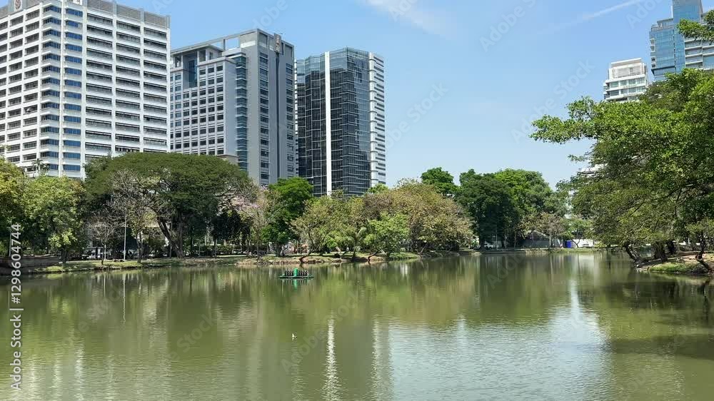 Lumphini Park city skyline bangkok thailand Lumphini Park city skyline bangkok thailand