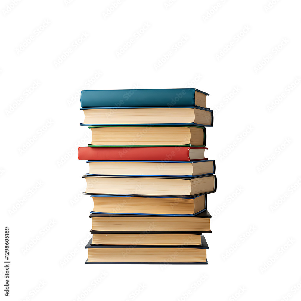 A neat stack of colorful books arranged on a white background, showcasing a diverse range of titles and inviting readers to explore the world of literature and knowledge. A neat stack of colorful books arranged on a white background, showcasing a diverse range of titles and inviting readers to explore the world of literature and knowledge.