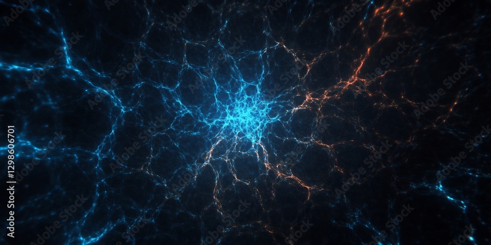 Fototapeta premium radiant fractal web glowing soft encrypted neon streams --ar 2:1