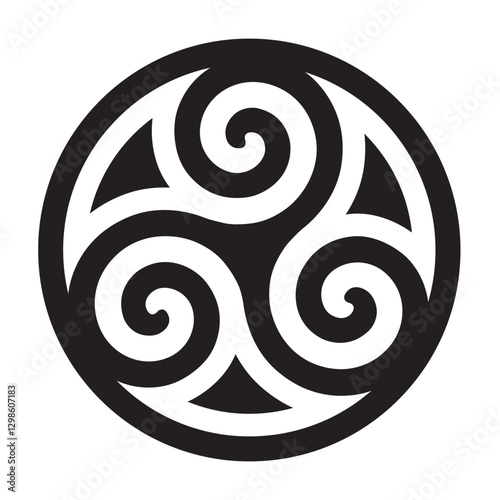 TRISKEL DANS CERCLE SYMBOLE BRETAGNE V2 - Illustration vectorielle