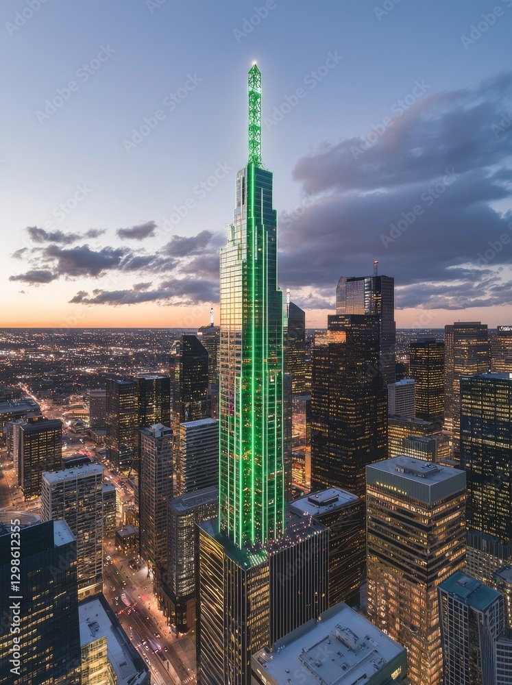 Obraz premium Dallas, a city in Texas, USA, is particularly beautiful when it's a night city