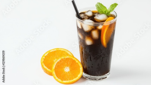 Iced Coffee with Orange Slices photo