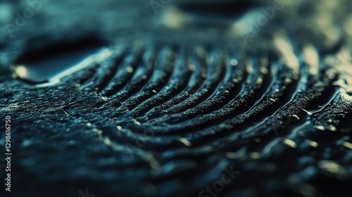 Abstract textured pattern in moody blue hues with subtle water droplets