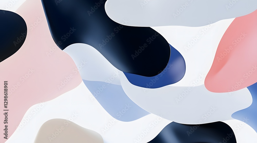 Obraz premium Abstract composition of fluid shapes with a gradient of colors