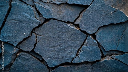 Cracked dark blue stone surface