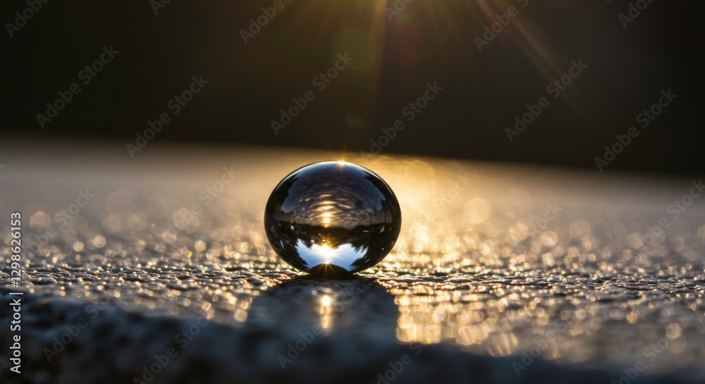 custom made wallpaper toronto digitalA World Within a Sphere: A crystal ball captures a miniature world within its surface, reflecting the sky in a play of light and shadow, creating a mesmerizing display of perspective and depth.