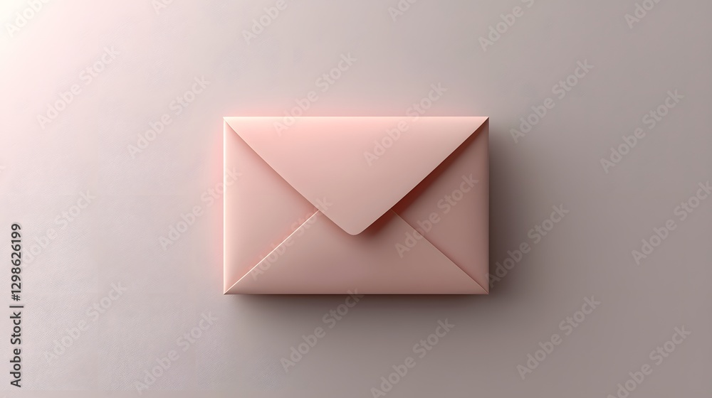 Pale Pink Envelope on Light Textured Background Pale Pink Envelope on Light Textured Background