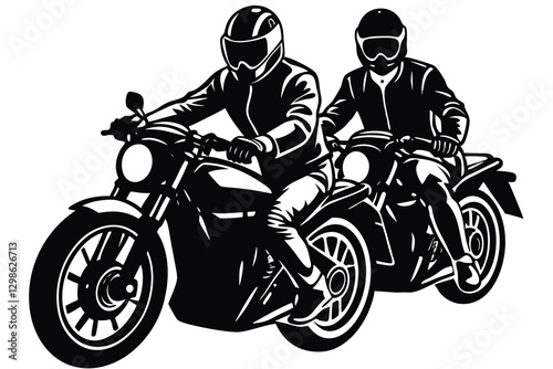 Biker Group Silhouette