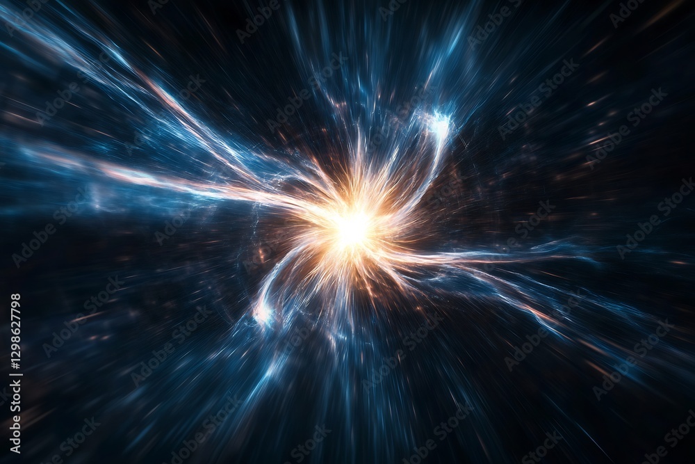 Fototapeta premium futuristic plasma arc fractal cyber flow