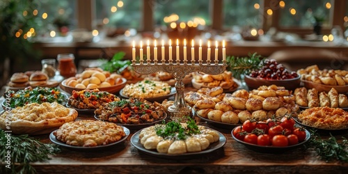 Festival of Lights: Menorah Glow with Hanukkah Delicacies
