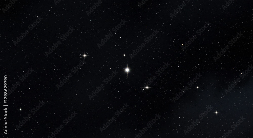 Fototapeta premium Celestial Brilliance: A breathtaking celestial scene with scattered stars and a stunning display of cosmic luminosity, offering a glimpse into the endless expanse of the cosmos.
