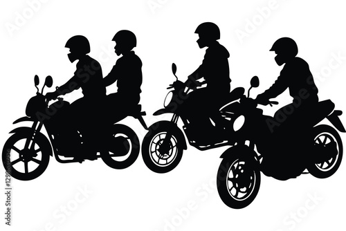 Motorcycle Riders Silhouette