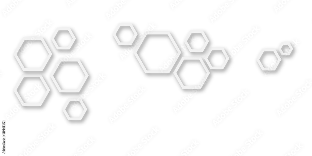 Abstract white hexagon 3d effect pattern with shadow seamless texture background. Use for book, poster, flyer, website vector illustration.
Abstract white hexagon 3d effect pattern with shadow seamless texture background. Use for book, poster, flyer, website vector illustration.