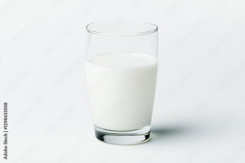 Fresh milk in clear glass, showcasing smooth texture and creamy Fresh milk in clear glass, showcasing smooth texture and creamy
