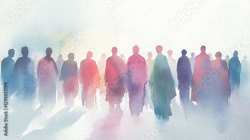 The twelve chosen, disciples. Biblical. Christian religious watercolor illustration