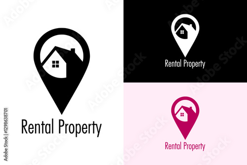 house in location mark, navigation, vector, silhouette, logo for rental property, real estate, property agent, property dealers, apartment, builder, construction, flat, plot, home, house