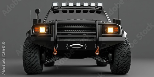 Grille Guard SUV - Car Vehicle Bumper with Spotlights and Tow Hook