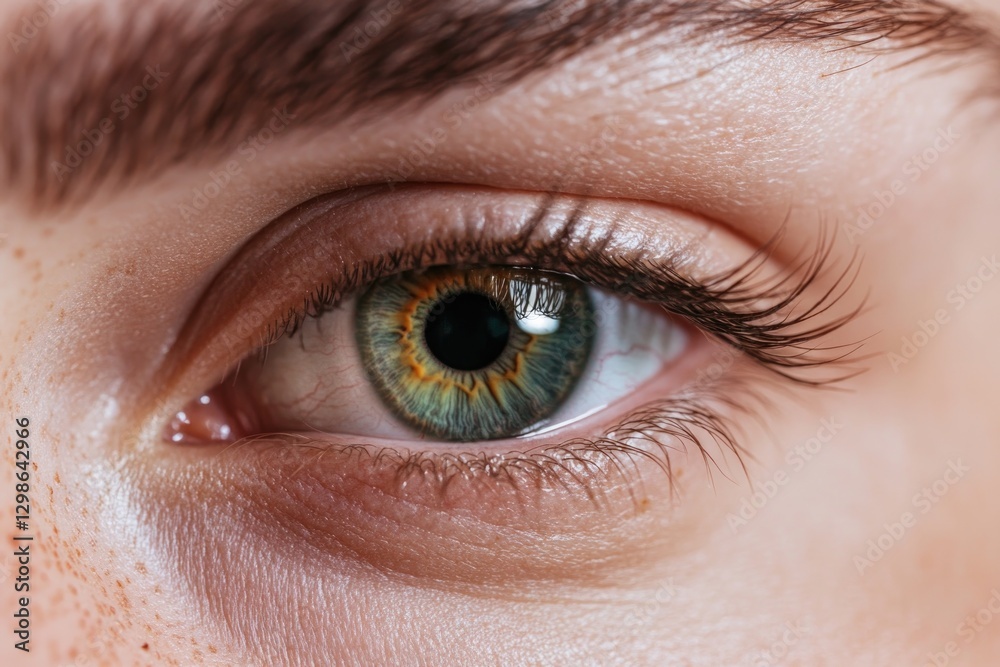 Close-up of vibrant eye revealing intricate patterns and unique Close-up of vibrant eye revealing intricate patterns and unique