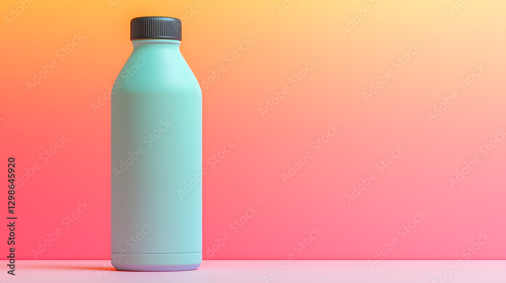 Refreshing beverage bottle studio setting product photography minimalist design close-up view modern aesthetics Refreshing beverage bottle studio setting product photography minimalist design close-up view modern aesthetics