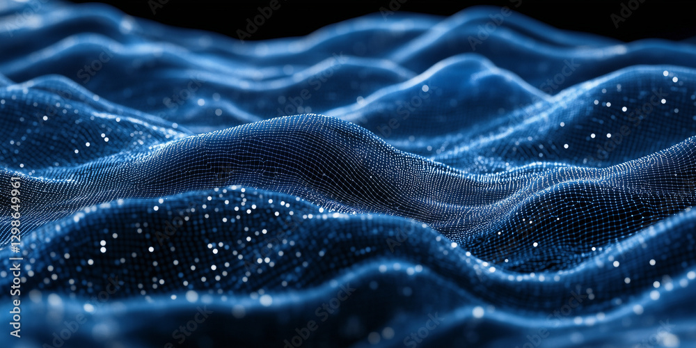 Blue digital mesh: Abstract technology background with dots and grid pattern design. Blue digital mesh: Abstract technology background with dots and grid pattern design.
