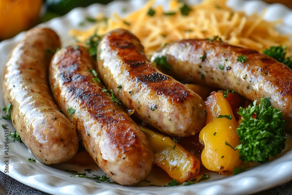 Grilled Sausages with Roasted Peppers and Potatoes Grilled Sausages with Roasted Peppers and Potatoes