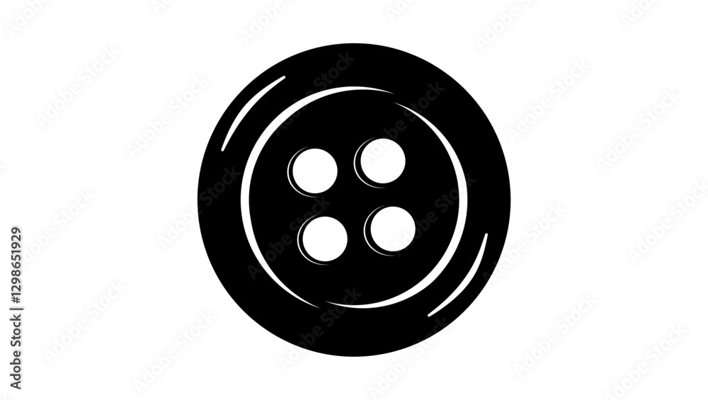 Sewing Button, black isolated silhouette Sewing Button, black isolated silhouette