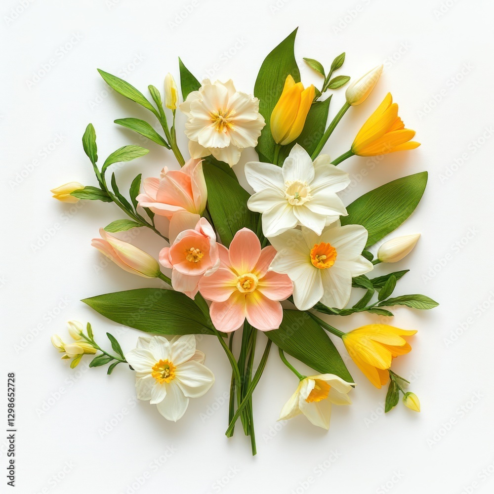 Fototapeta premium Arrangement daffodil blossoms flowers.