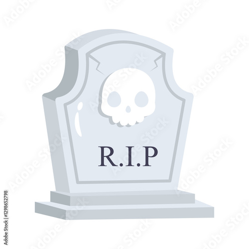 Check out 3d style icon depicting spooky gravestone