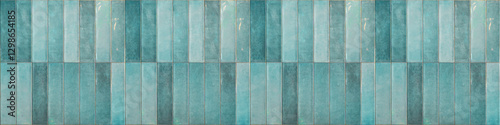 Turquoise aquamarine abstract texture of modern vintage retro wall tile, porcelain stoneware, glossy glazed tile slips - Tiles background, seamless pattern