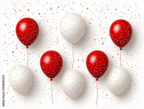 Festive image for greeting poster with balloons photo