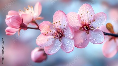 Delicate Pink Blossoms Unveiling Spring Awakenings Nature s Freshness Ornamental Flora Beauty