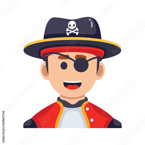 3d style icon showing a pirate with eye patch
